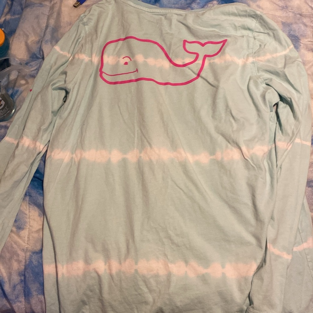 Ocean blue and white vineyard vines long sleeve shirt size L womens - Picture 3 of 3